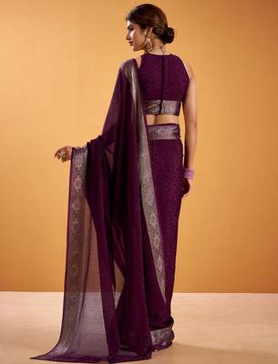 Wine festival vibes polt shimmer zari weaving work saree 4