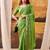 Parrot green mordern ethnic crepe silk weaving saree