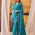 Sea blue mordern ethnic crepe silk weaving saree