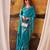 Sea blue mordern ethnic crepe silk weaving saree