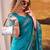 Sea blue mordern ethnic crepe silk weaving saree