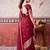 Maroon self printed chinnon silk zari weaving work saree
