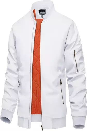men pure white genuine leather jacket lambskin  vintage motorcycle biker, red linen style