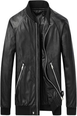 men's black lambskin leather jacket classic zip up style exclusive sophisticated 2