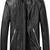 Men’s black genuine lambskin leather jacket – ribb collar &  ribb hand style