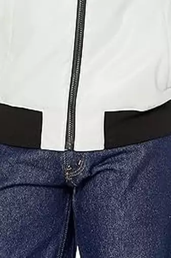 men's white lambskin leather jacket classic zip up style authentic