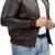 Men’s brown genuine lambskin leather jacket – ribb collar &  ribb hand style