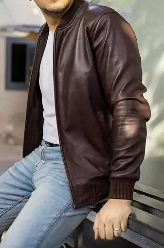 men's brown lambskin leather jacket classic zip up style timeless
