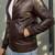 Men’s brown genuine lambskin leather jacket – ribb collar &  ribb hand style