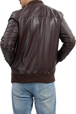 men's brown lambskin leather jacket classic zip up style timeless 4