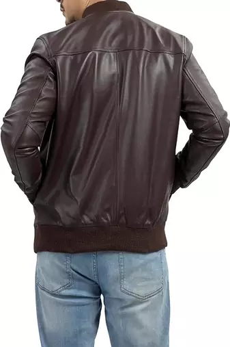 men's brown lambskin leather jacket classic zip up style timeless