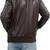 Men’s brown genuine lambskin leather jacket – ribb collar &  ribb hand style