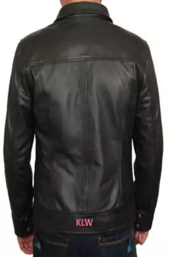 men's black lambskin leather biker jacket stand up collar style premium