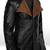 Men’s premium black leather jacket – 2 pocket style button front coat
