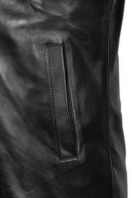 men's black lambskin leather jacket classic button front style 3