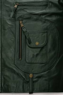 men's dark green lambskin leather biker jacket classic moto zip 1