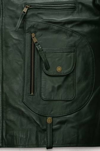 men's dark green lambskin leather biker jacket classic moto zip