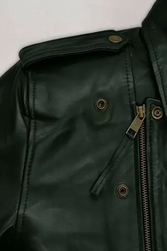 men's dark green lambskin leather biker jacket classic moto zip