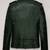 Men’s  dark green leather jacket – zip-up biker jacket chain style