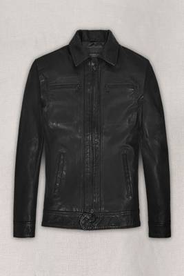 men's black lambskin leather jacket classic zip up style exclusive classic 1