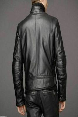 men's black lambskin cafe racer jacket band collar racer style refined 2