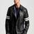 Men’s  leather jacket  black – iconic biker style with quilted design