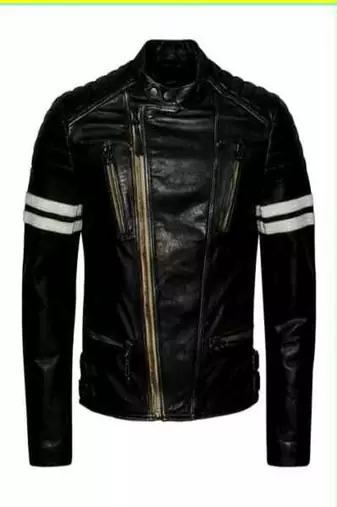 men's black lambskin leather biker jacket premium quilted design stylish