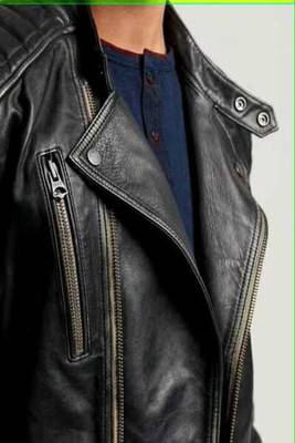men's black lambskin leather biker jacket premium quilted design stylish 4