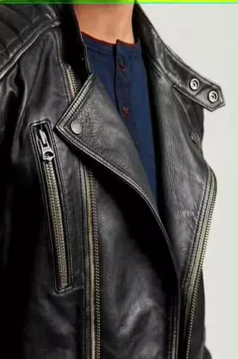 men's black lambskin leather biker jacket premium quilted design stylish