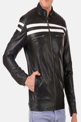 men's white lambskin leather jacket classic zip up style superior 3