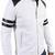 men’s white leather jacket –2strip black style straight chain
