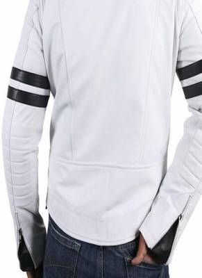 men's white lambskin leather jacket classic zip up style refined 2