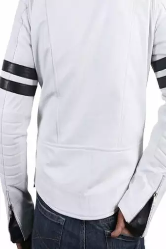 men's white lambskin leather jacket classic zip up style refined