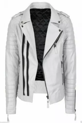 Men’s handcrafted black leather biker jacket – multi-pocket style