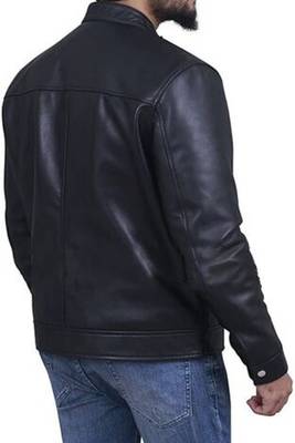 men's white lambskin leather jacket classic zip up style elegant 2