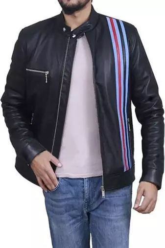 men's white lambskin leather jacket classic zip up style elegant