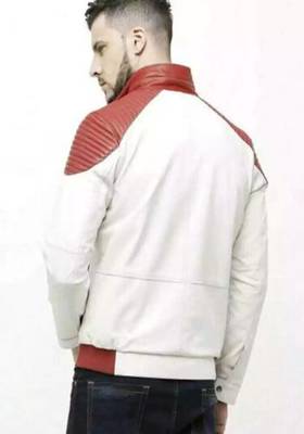 men's white premium lambskin leather jacket premium quilted design exclusive 2