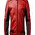 Men’s red  lambskin leather jacket  –straight ziper shoulder quilted style