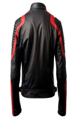 men's red lambskin leather jacket classic zip up style 2
