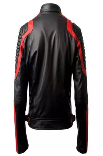 men's red lambskin leather jacket classic zip up style
