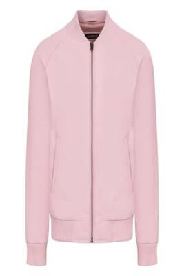 men's pink lambskin leather bomber jacket ribbed cuffs and waist 1