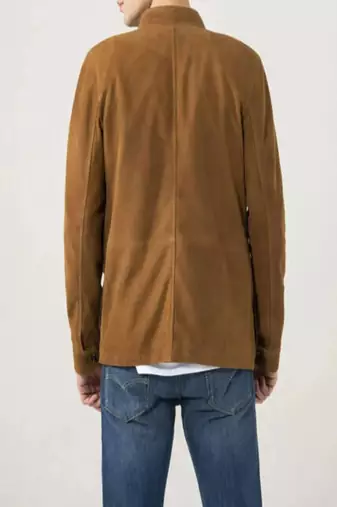 men's genuine suede leather biker jacket vintage inspired look