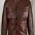 Men’s premium brown leather  jacket – trucker style button front coat 4 pocket style