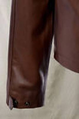 men's brown lambskin leather trucker jacket classic button front style premium 3