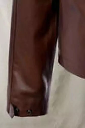 men's brown lambskin leather trucker jacket classic button front style premium
