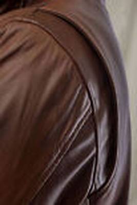 men's brown lambskin leather trucker jacket classic button front style premium 4