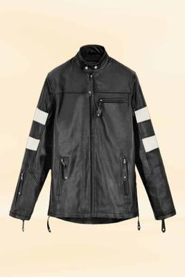 men's black lambskin leather biker jacket classic moto zip style exclusive timeless 2