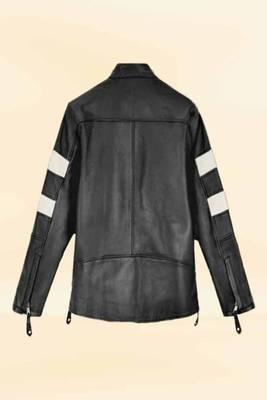 men's black lambskin leather biker jacket classic moto zip style exclusive timeless 3