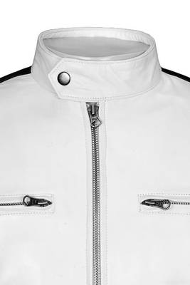 men's white lambskin leather biker jacket classic moto zip style classic 2