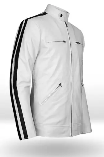 men's white lambskin leather biker jacket classic moto zip style classic